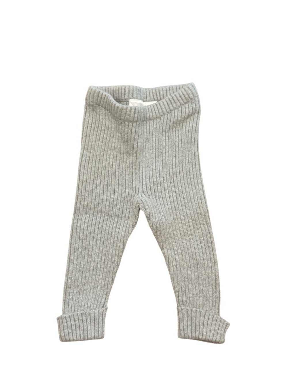 Hanna Andersson Gray Ribbed Knit Baby Leggings